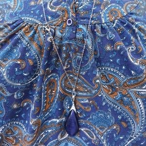 Navy blue stone necklace.